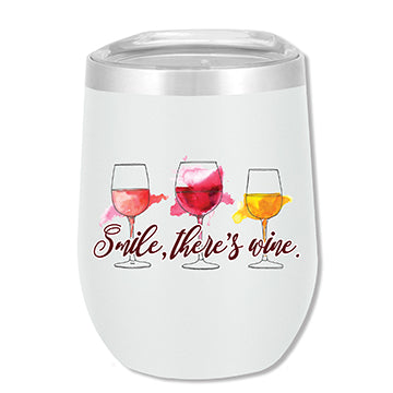 Smile Wine Tumbler-White